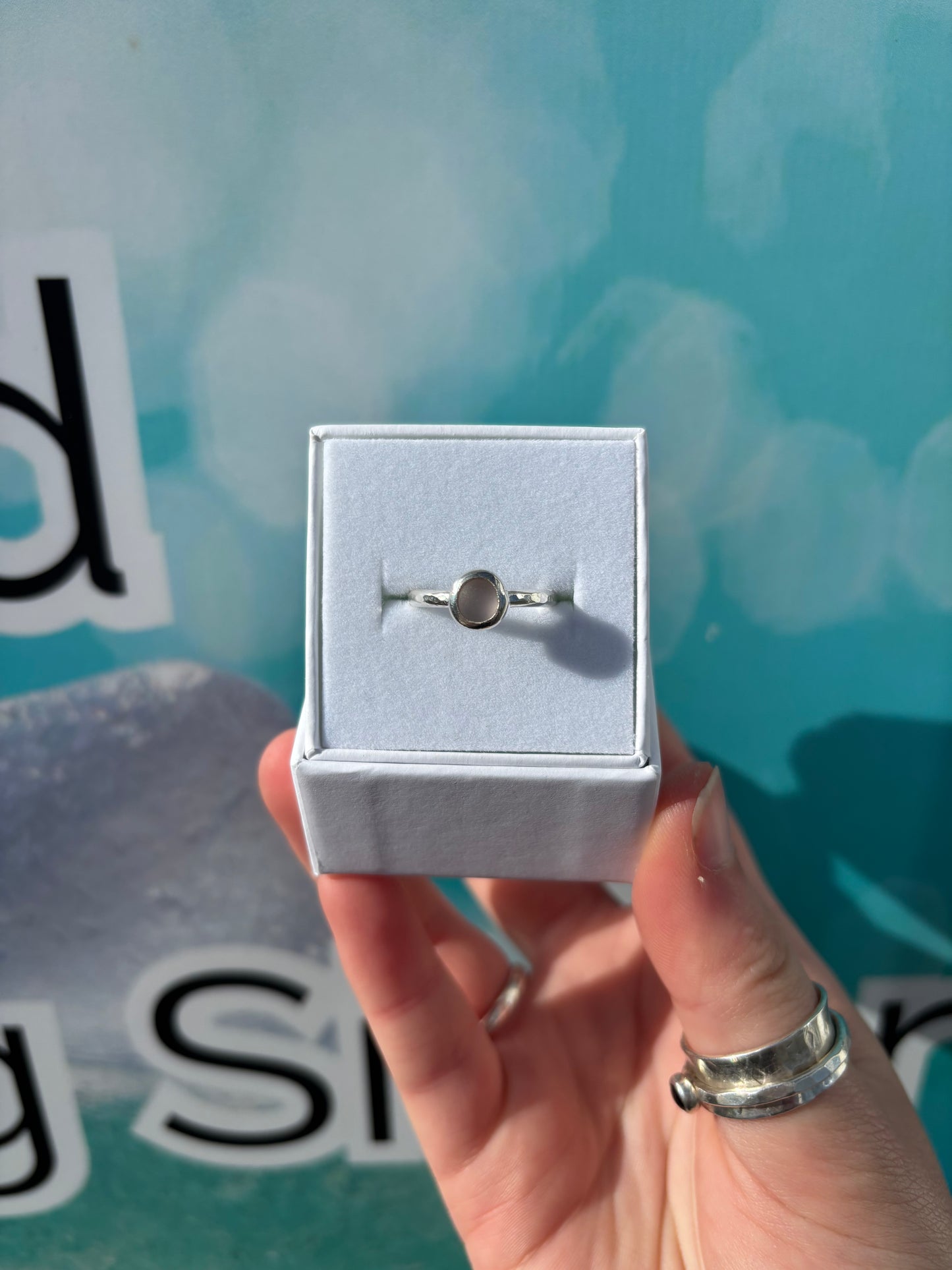 Pink Seaglass Ring - Size M