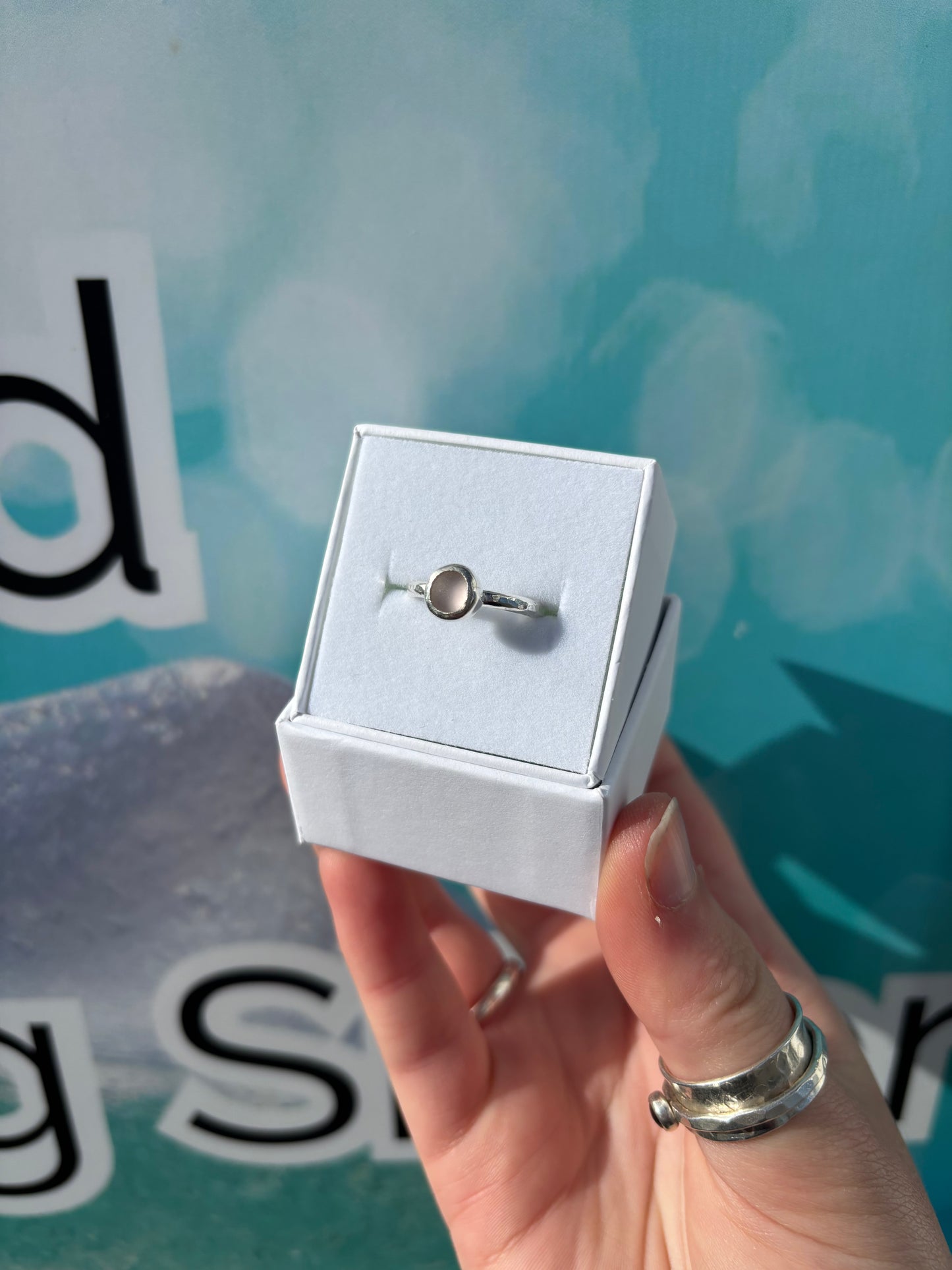 Pink Seaglass Ring - Size M