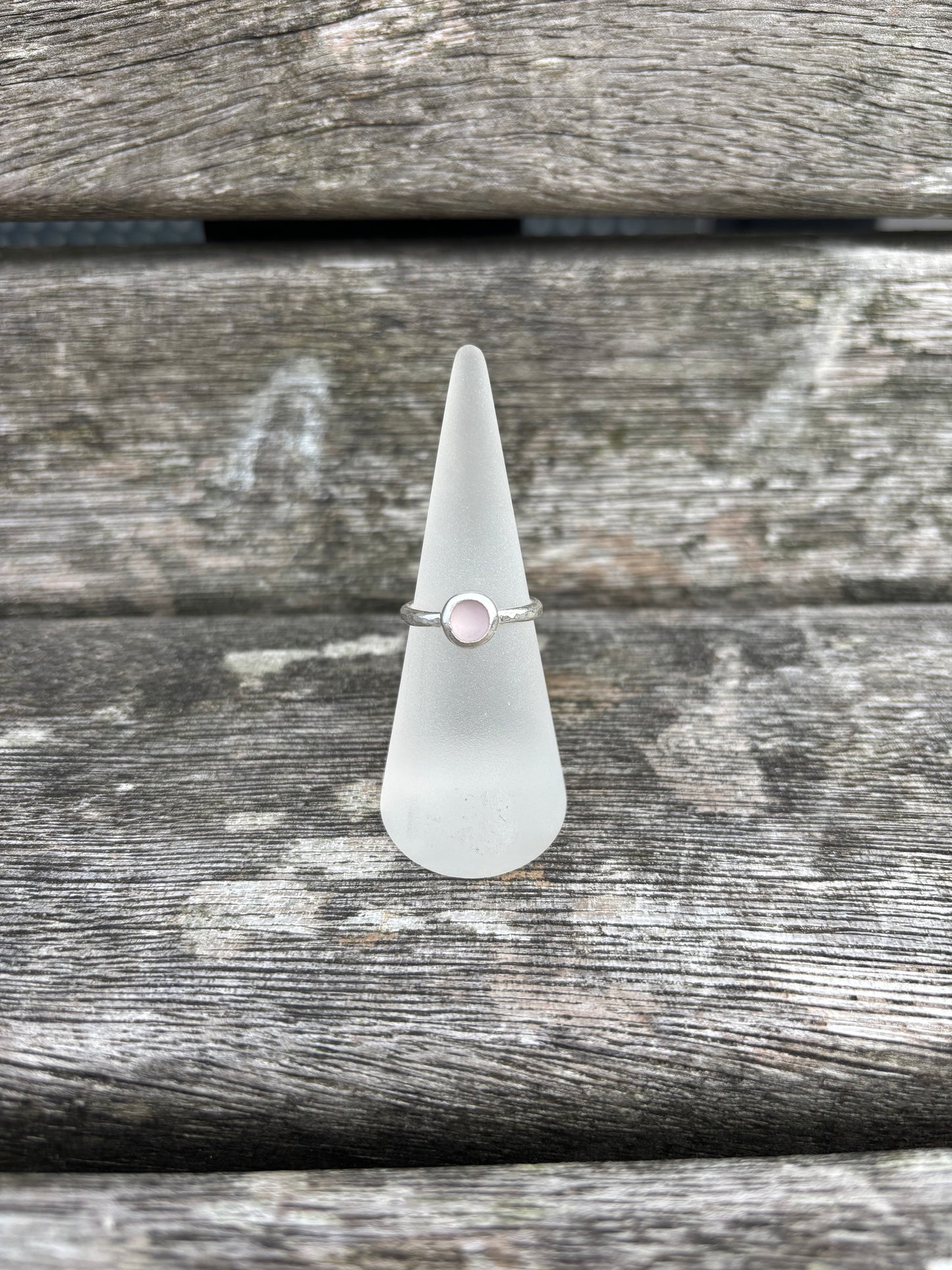 Pink Seaglass Ring - Size M