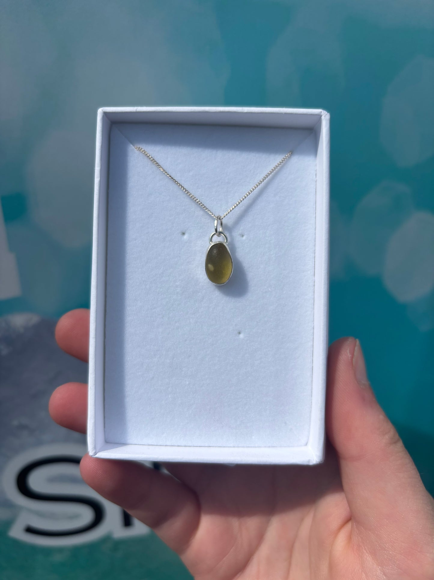 Yellow Seaglass Necklace