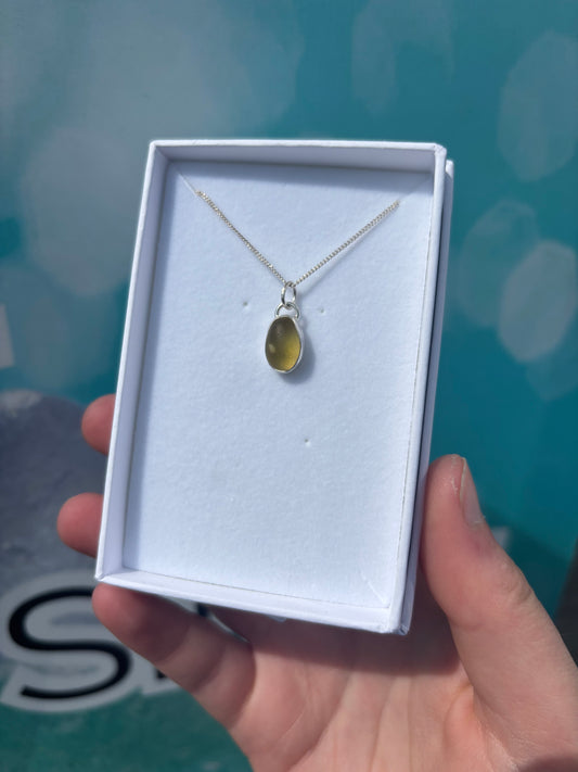 Yellow Seaglass Necklace