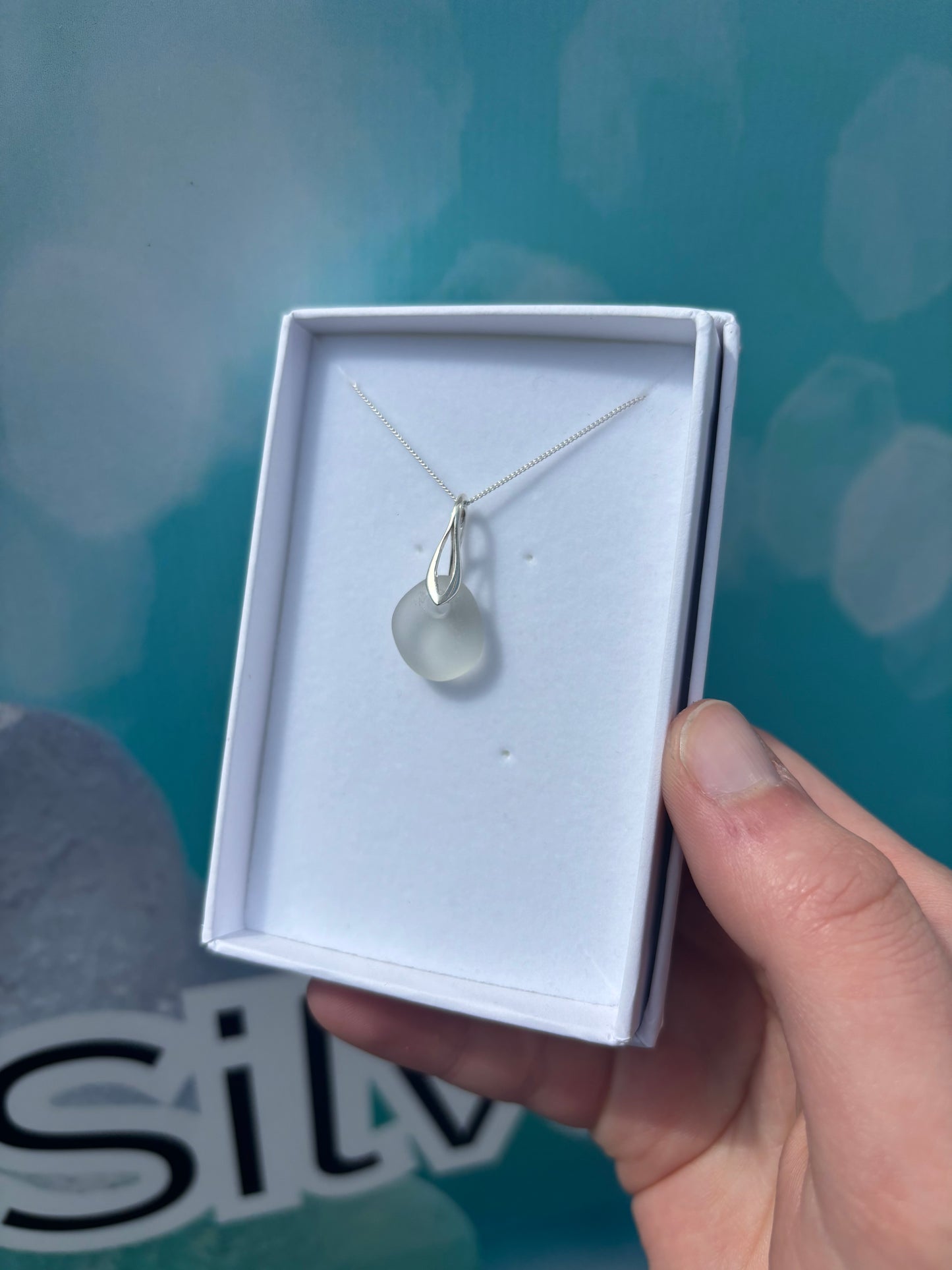 White Seaglass Necklace