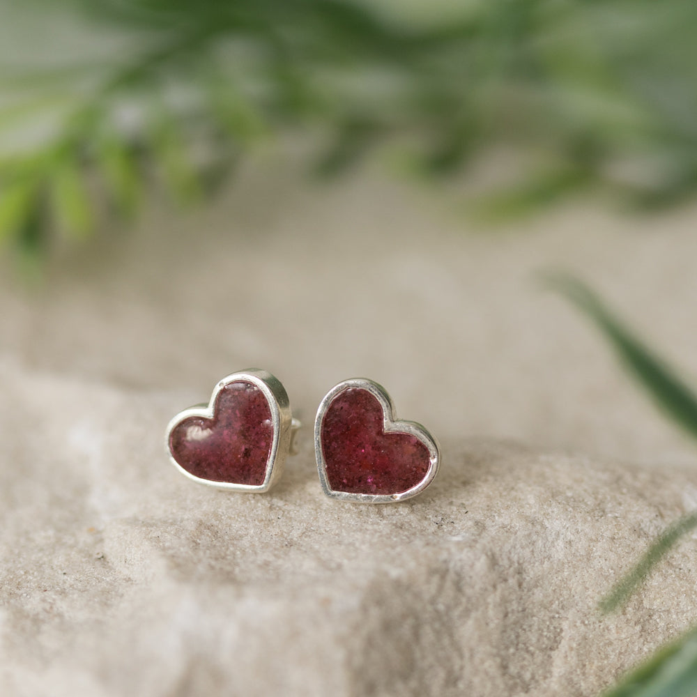 Heart Stud Memorial Earrings