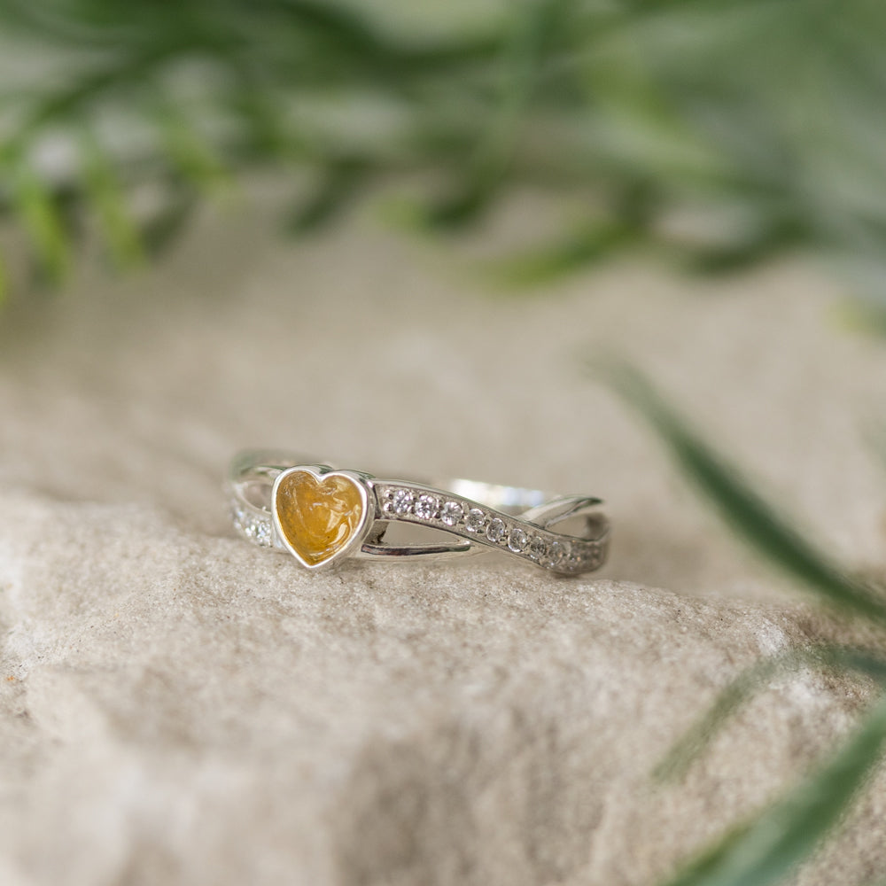Heart Wave Memorial Ring