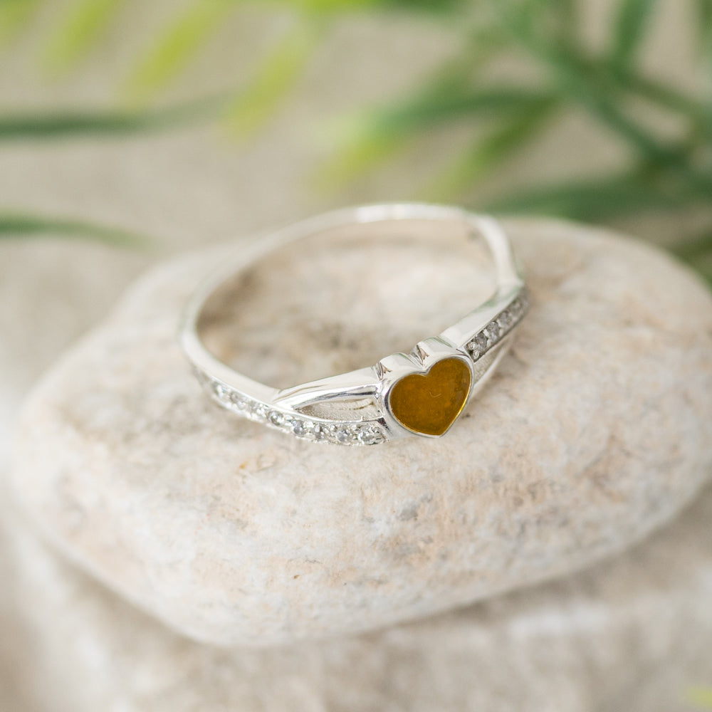Heart Wave Memorial Ring