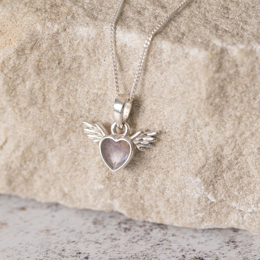 Cupid Heart Memorial Necklace