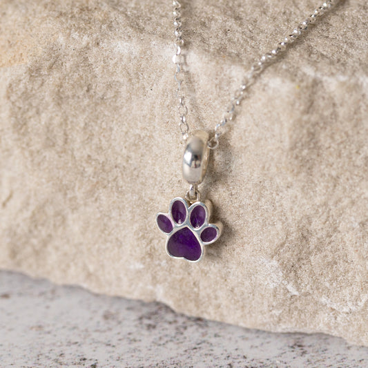 Paw Print Memorial Dangle Charm