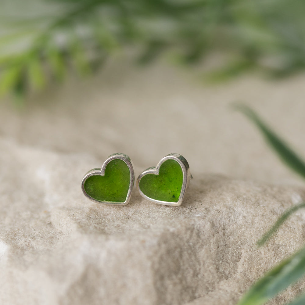 Heart Stud Memorial Earrings
