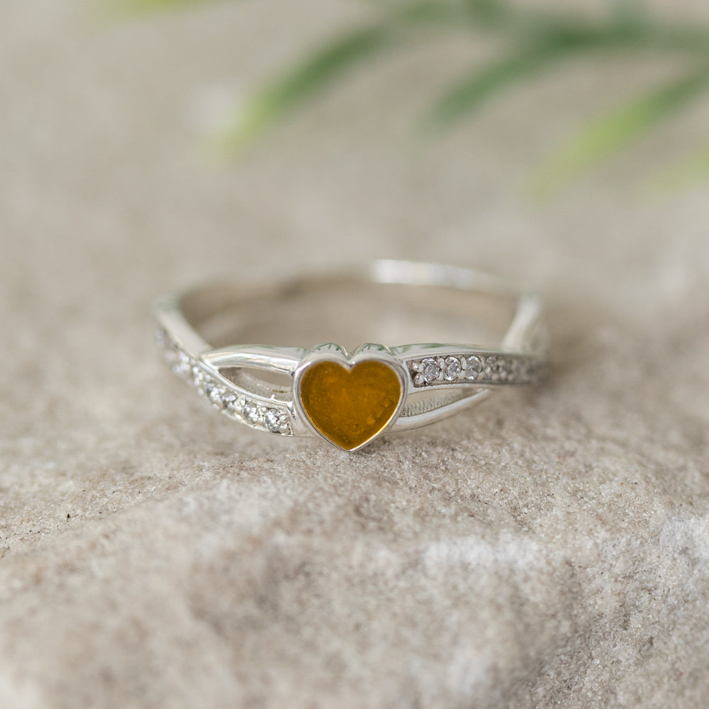 Heart Wave Memorial Ring