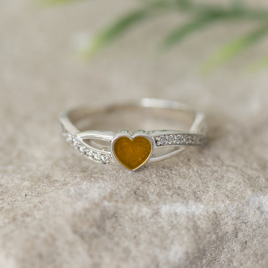 Heart Wave Memorial Ring