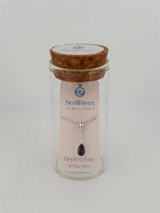 September CZ Necklace - Dark Blue