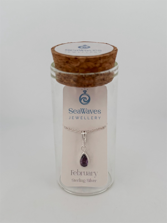 February CZ Necklace - Purple