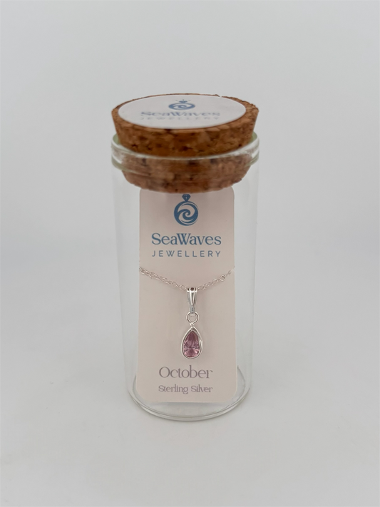 October CZ Necklace - Pink