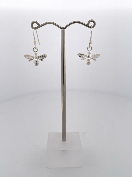 Bee Silver Earrings