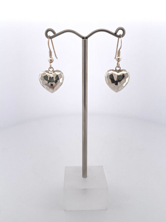 Hammered Heart Earrings