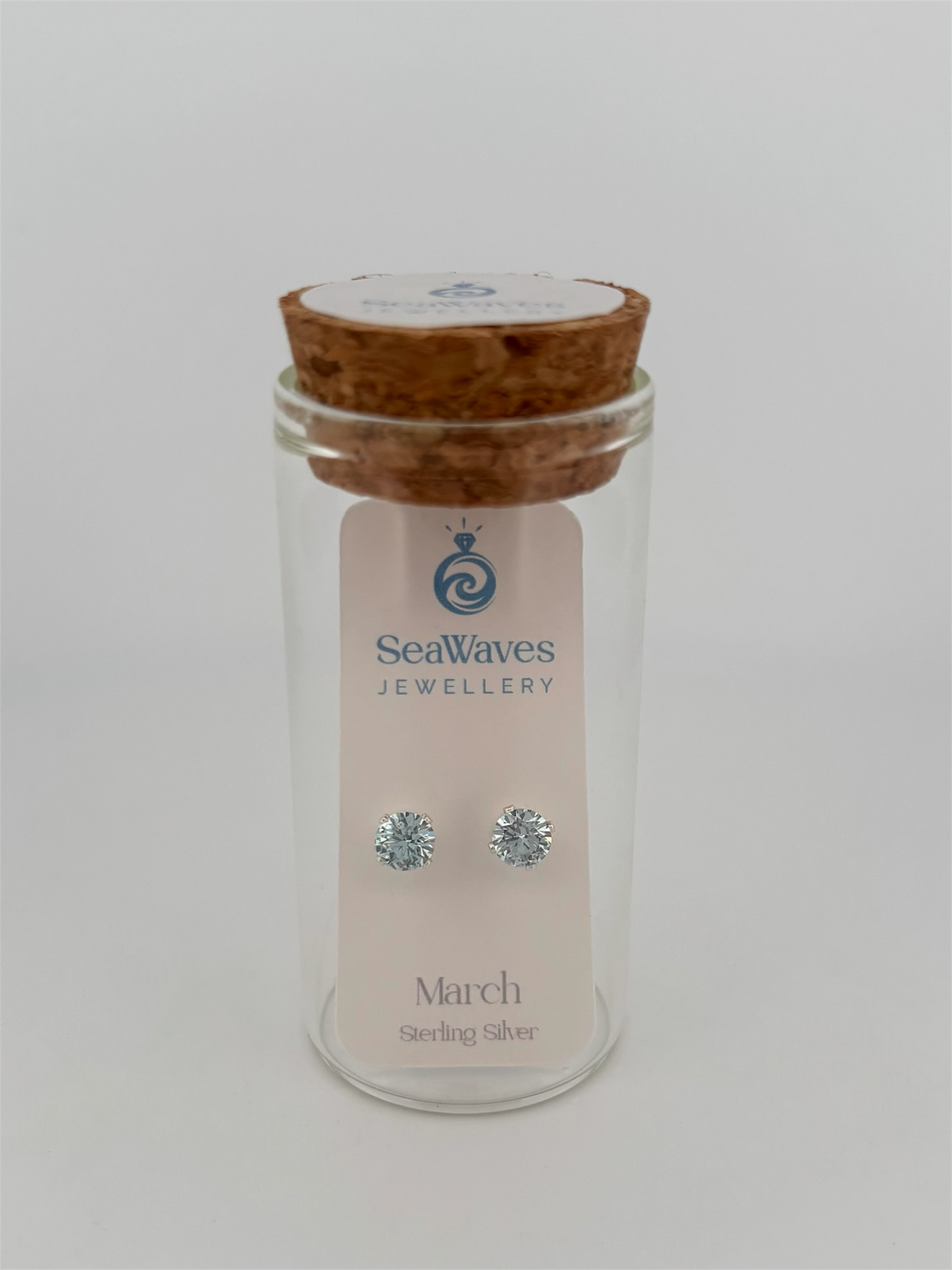 March CZ Studs - Light Blue