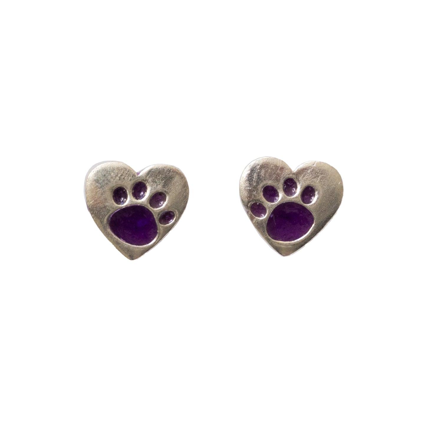 Paw Heart Stud Memorial Earrings