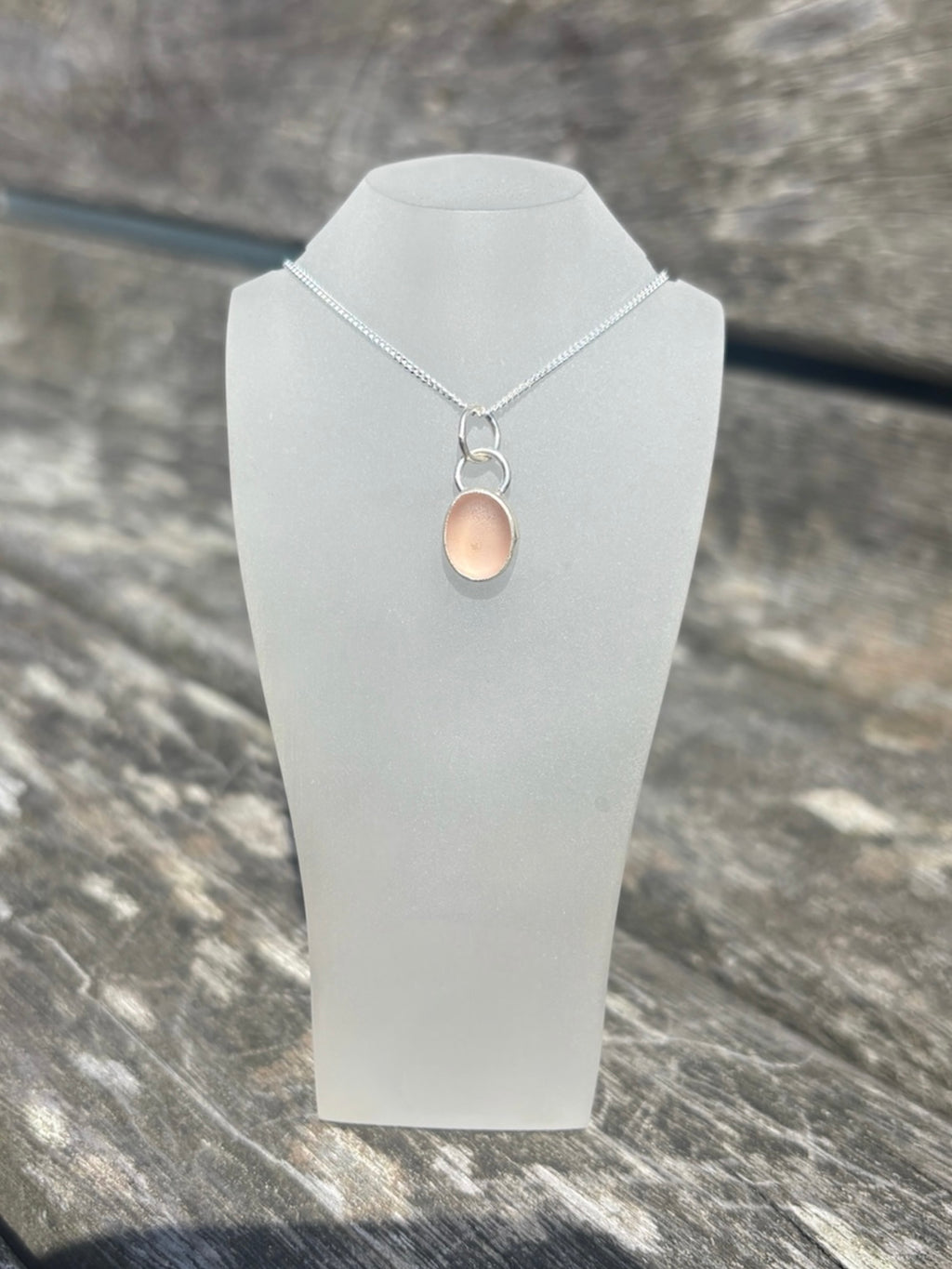 Pale Pink Seaglass Necklace
