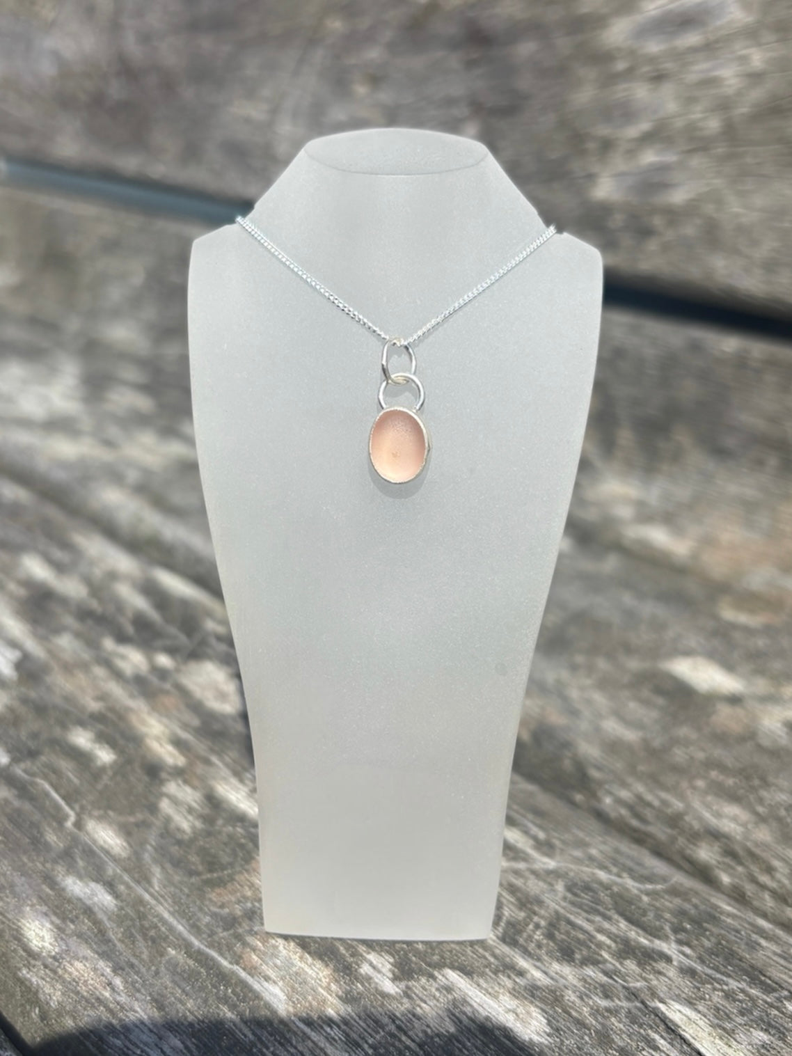 Pale Pink Seaglass Necklace