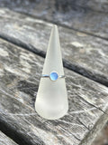 Cornflower Blue Seaglass Ring - Size R