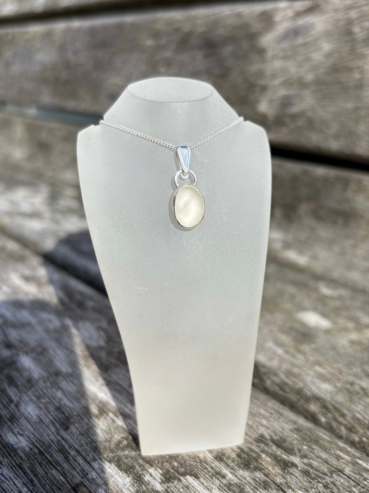 White Seaglass Necklace