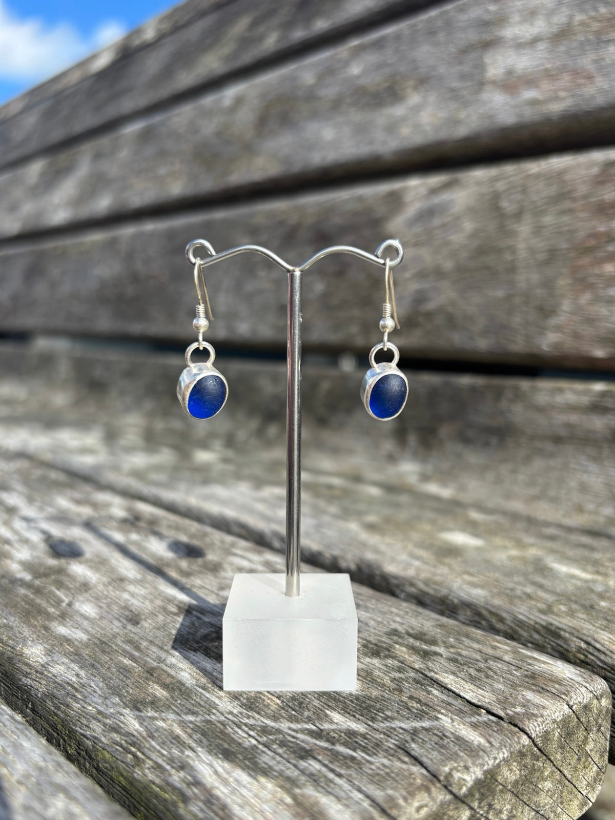 Colbolt Blue Seaglass Drop Earrings