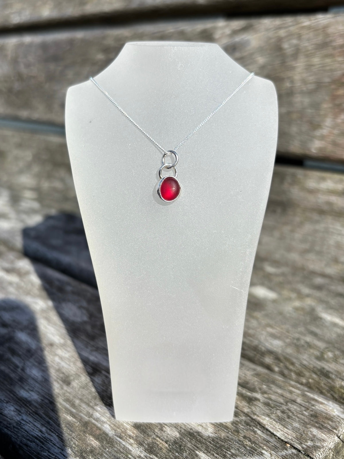 Red Seaglass Necklace