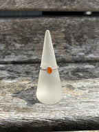 Orange SeaGlass Ring - Size N 1/2