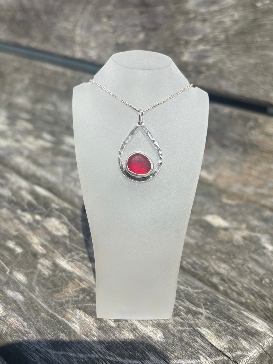 Red Seaglass Necklace