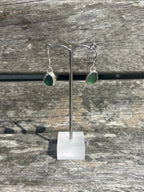 Green Seaglass Drop Earrings