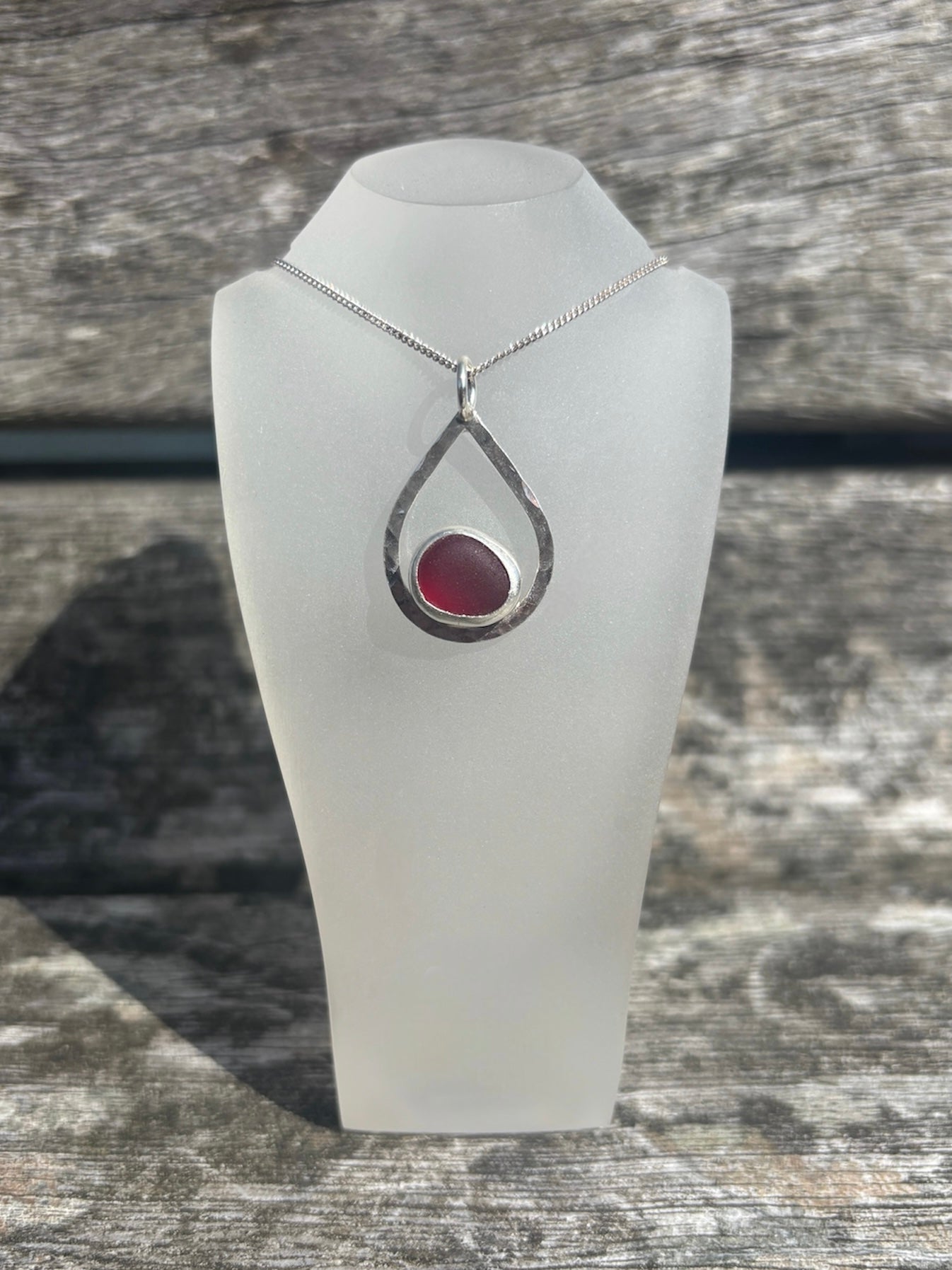 Red Seaglass Necklace