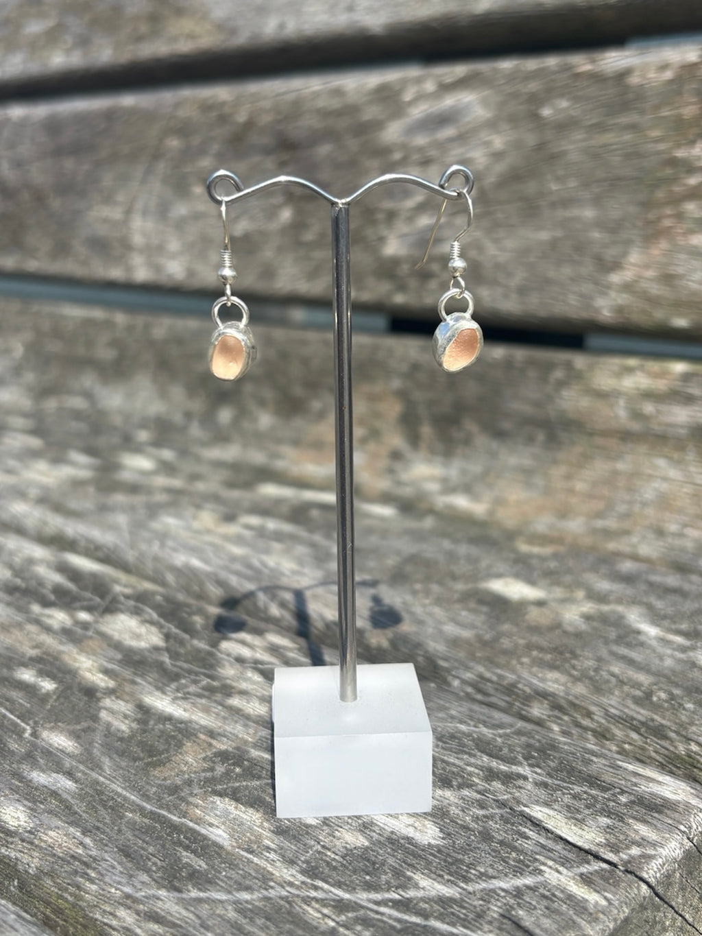 Pink Seaglass Drop Earrings