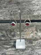 Red Seaglass Earrings