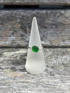 Green Seaglass Ring - Size P