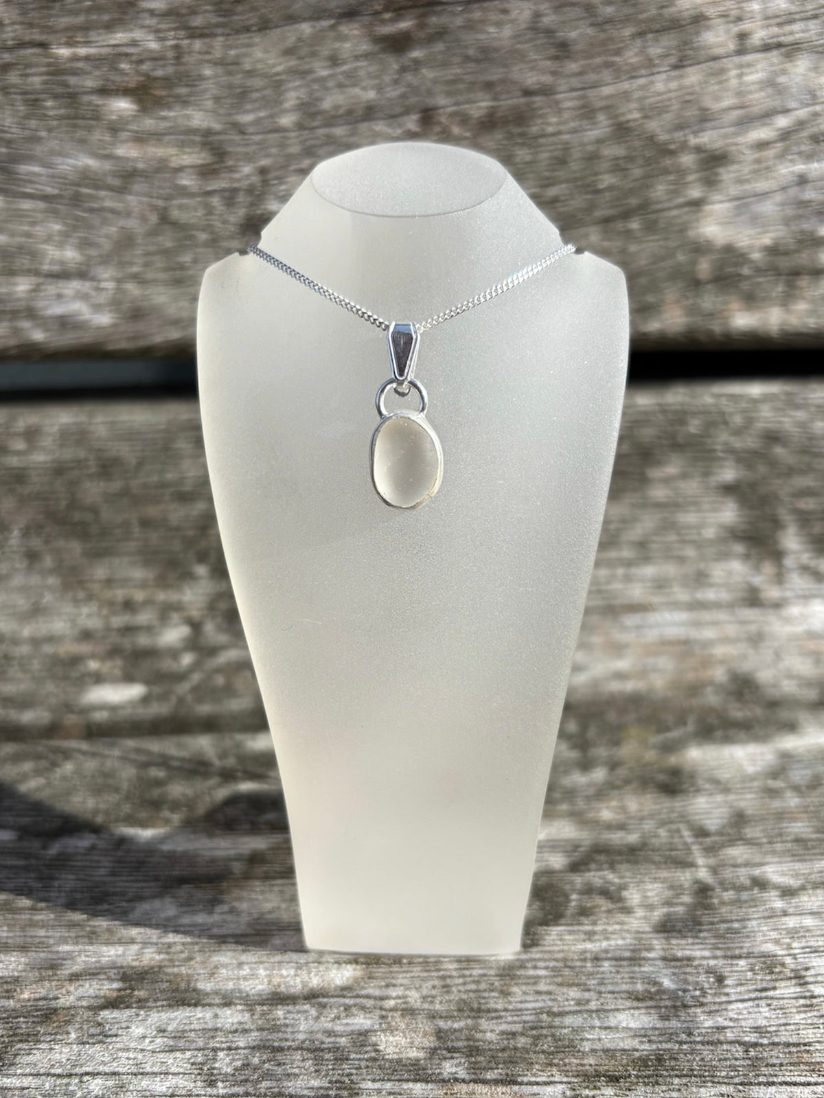 White Seaglass Necklace