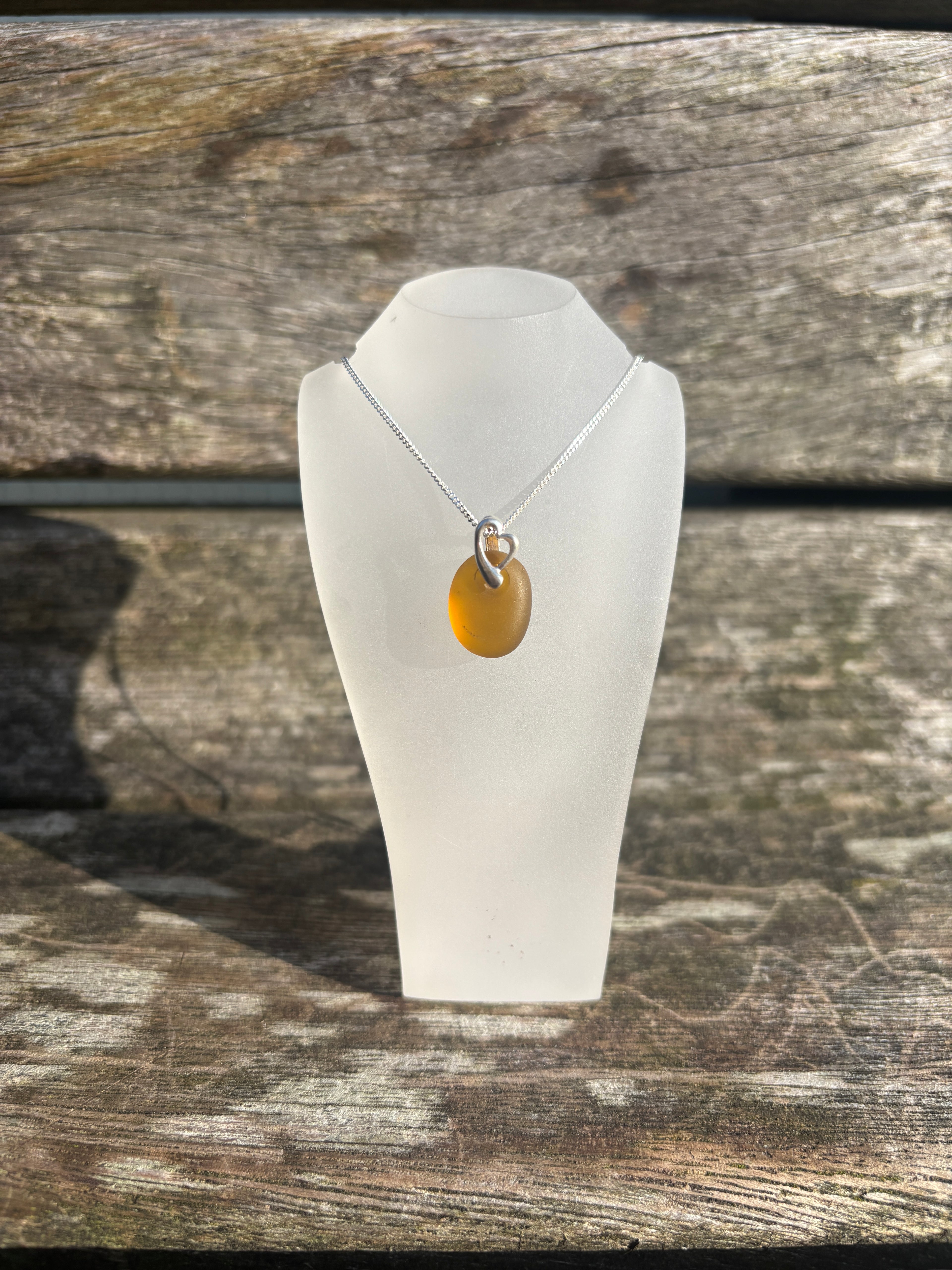 Yellow Seaglass Necklace