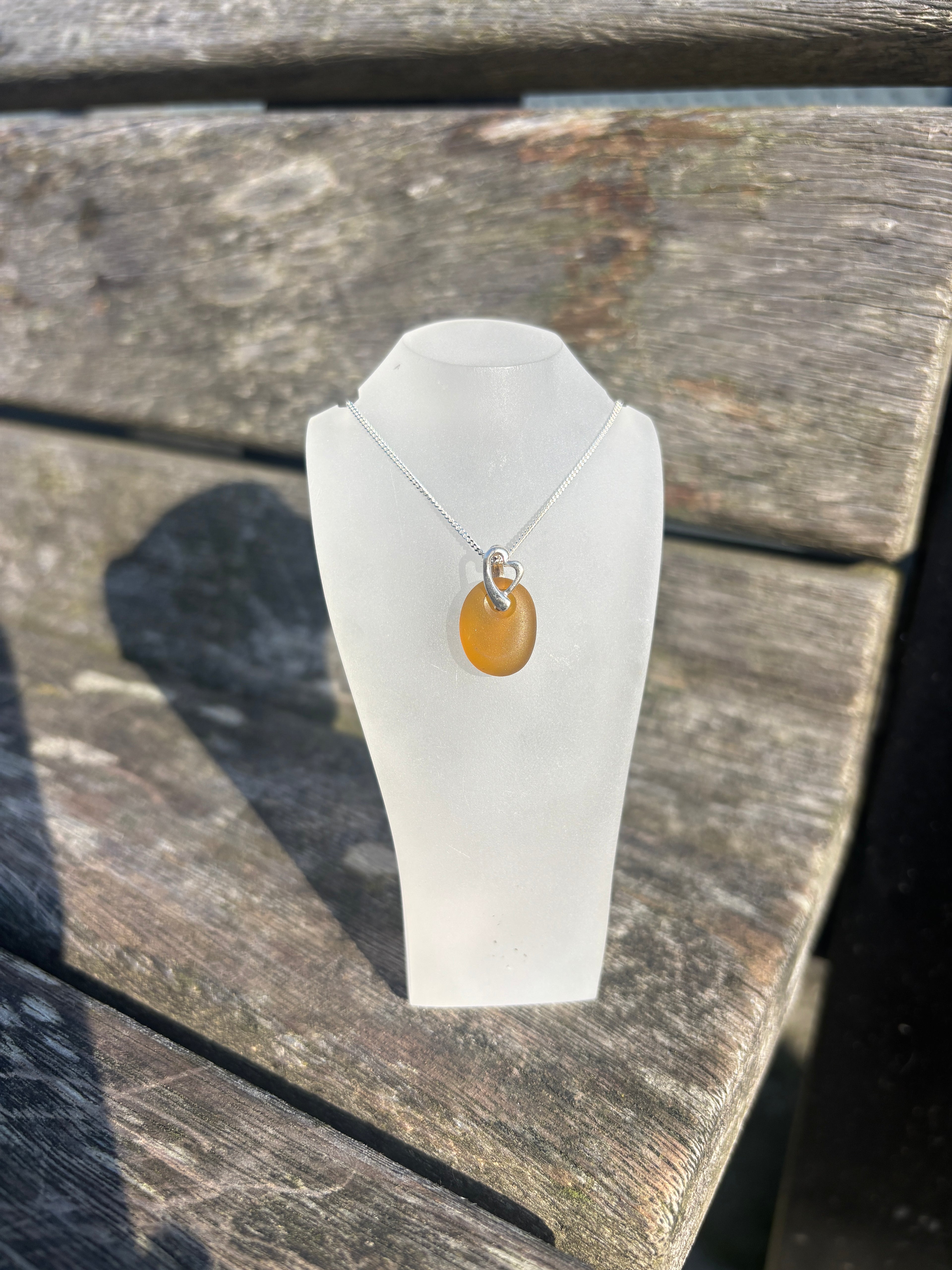 Yellow Seaglass Necklace