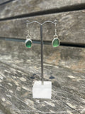 Green Seaglass Drop Earrings