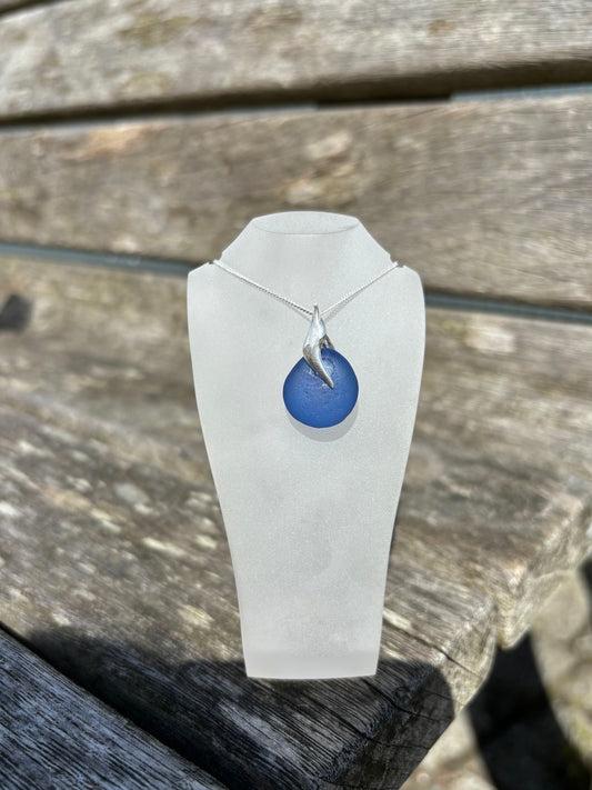 Colbolt Blue Seaglass Necklace