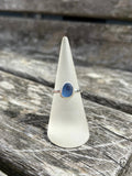 Multi Blue Seaglass Ring - Size N