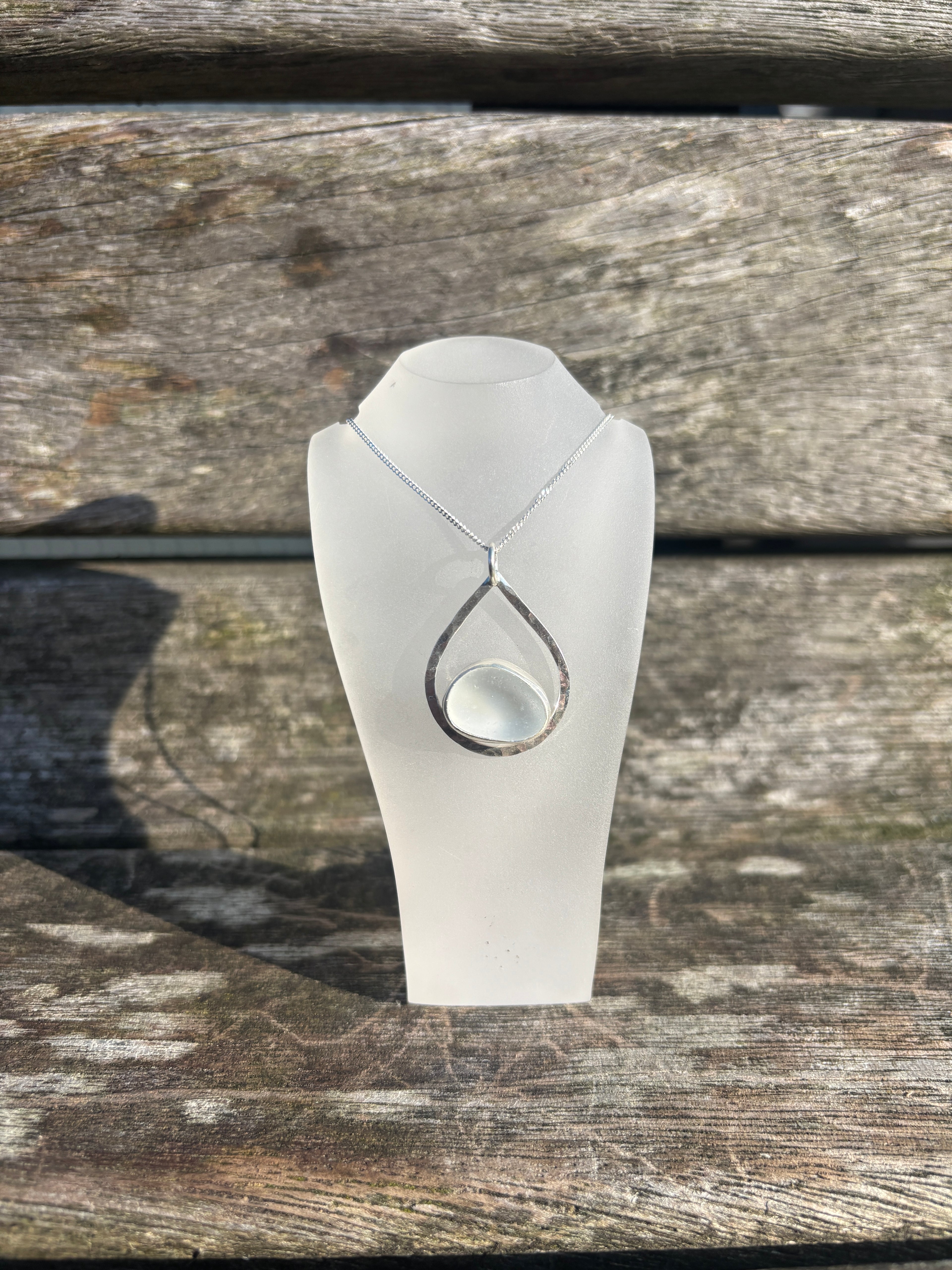 White Seaglass Necklace