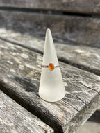 Orange SeaGlass Ring - Size N 1/2