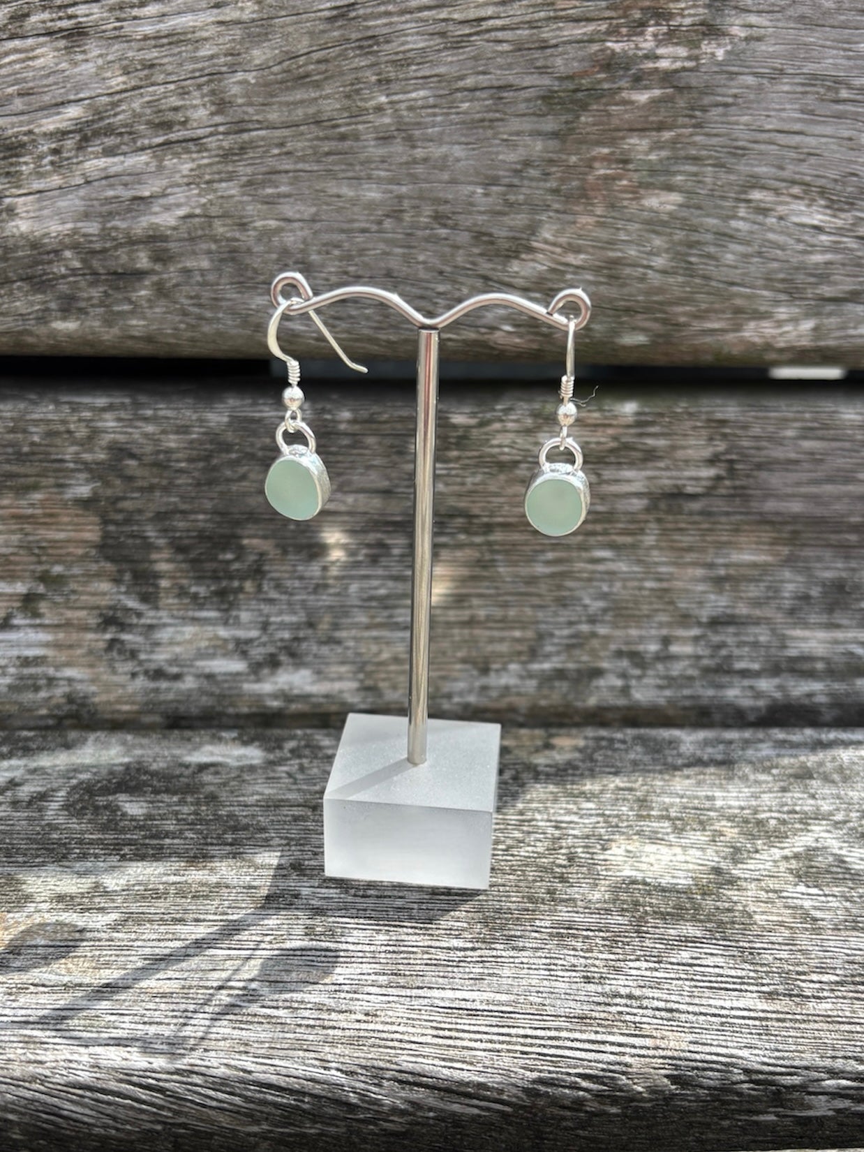Seafoam Seaglass Drop Earrings