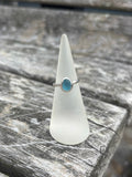 Sea Blue Seaglass Ring - Size J