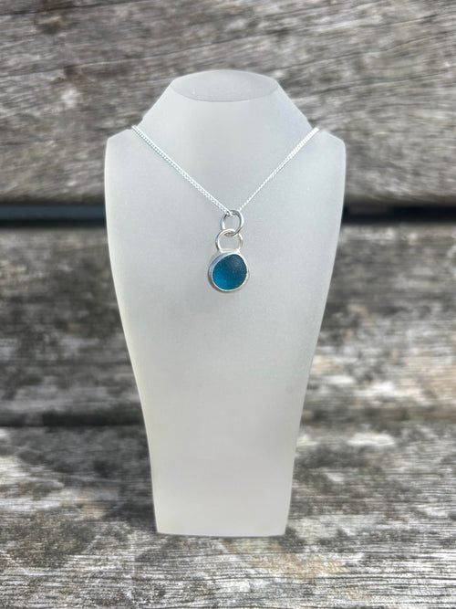 Bright Blue Seaglass Necklace