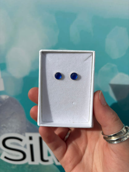 Colbolt Blue Seaglass Studs