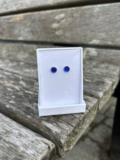 Colbolt Blue Seaglass Studs