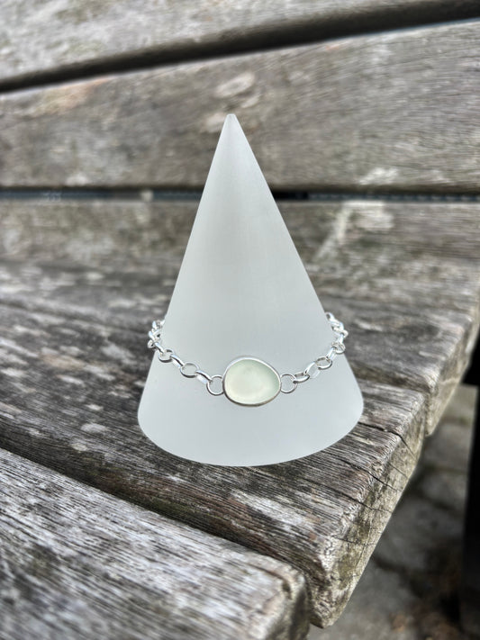 White Seaglass Bracelet