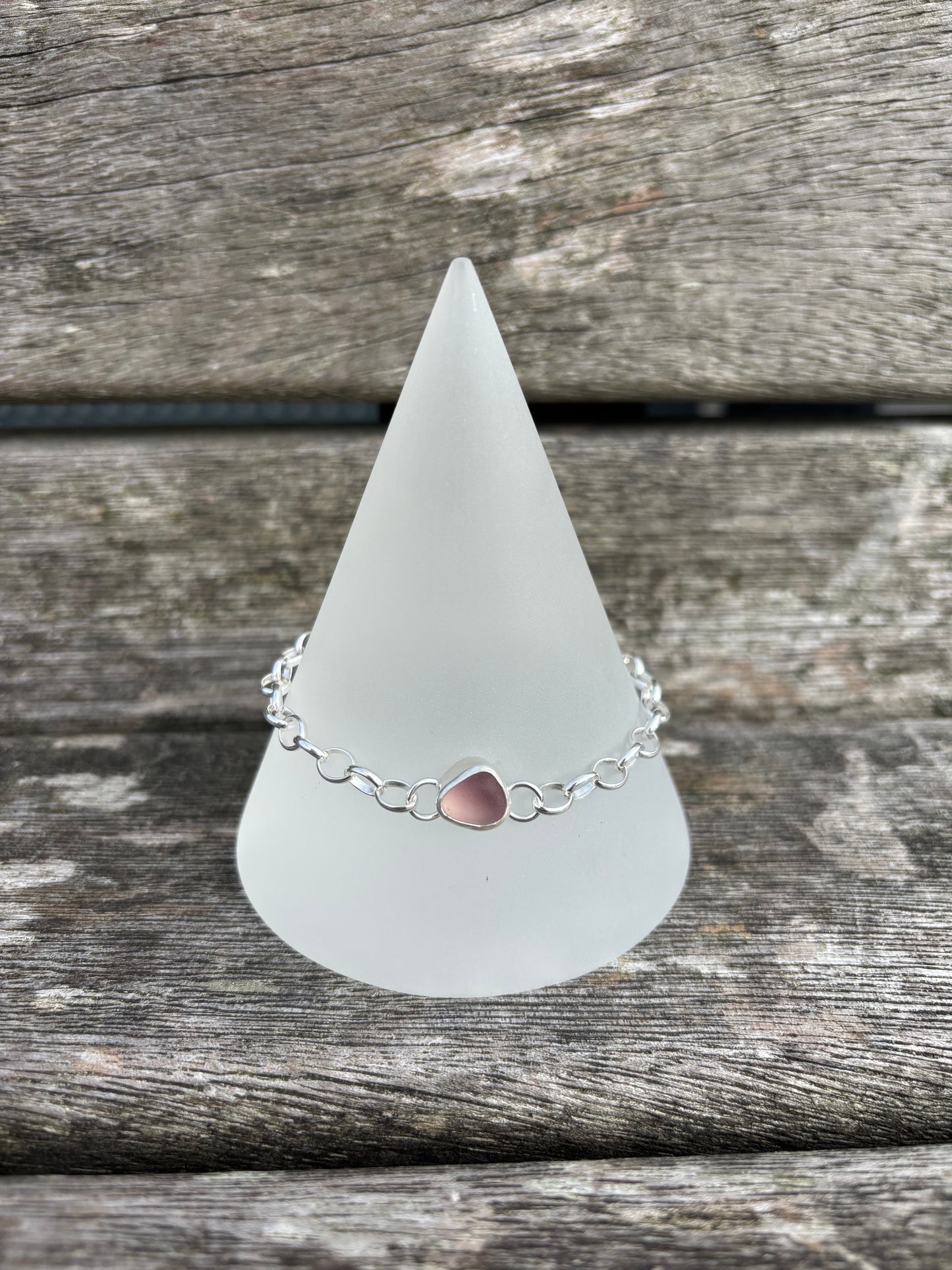 Pink Seaglass Bracelet