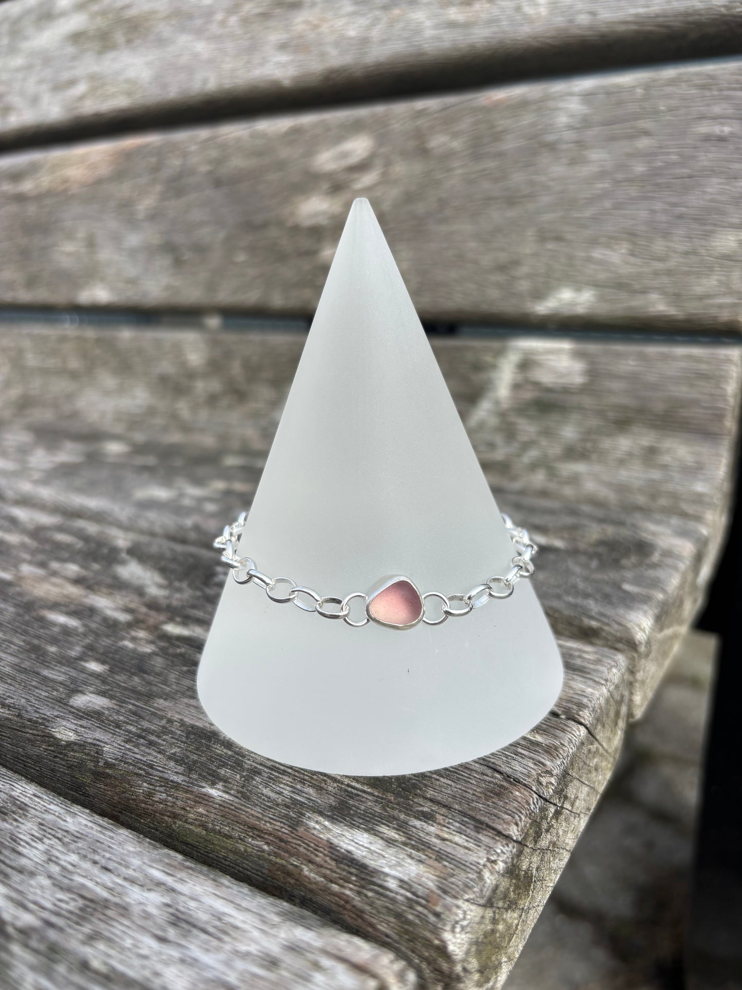 Pink Seaglass Bracelet